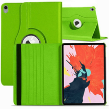 Leather Flip Rotating Portfolio Stand Case LIGHT GREEN for iPad Pro 12.9&quot; 2018 - £8.15 GBP
