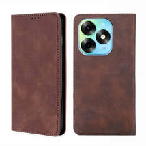 For Itel S23 Plus 4G Skin Feel Magnetic Leather Phone Case(Dark Brown) - £5.52 GBP