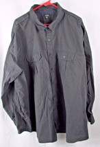 Apt. 9 4XB men&#39;s button front black charcoal gray long sleeve casual shirt - $14.84