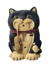 Vintage Cat Light Switch Cover Cat with Mouse Black White Kitty Kitten Fish - $14.84