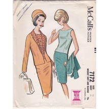 Vintage Sewing PATTERN McCalls 7172, Misses 1963 Suit and Blouse, Size 14 - $28.06