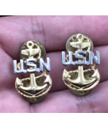 Lot of Two (2) US Navy Anchor Pins V-21-N -- 5/8&quot; x 1&quot; - £9.60 GBP