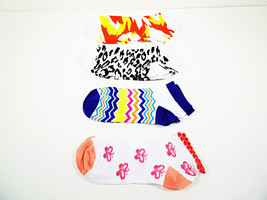 Womens Teens Printed Ankle Socks 3 prs 9-11 Camo Cheetah Chevron Butterfly Print - £5.20 GBP
