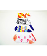 Womens Teens Printed Ankle Socks 3 prs 9-11 Camo Cheetah Chevron Butterf... - £5.09 GBP
