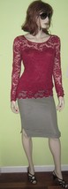 Vintage SUZY SUZYSHIER Women&#39;s Ladies Pink Lace Blouse Tunic Pullover Tank Top  - £15.97 GBP