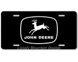 John Deere Inspired Art White on Black FLAT Aluminum Novelty License Tag... - £14.45 GBP