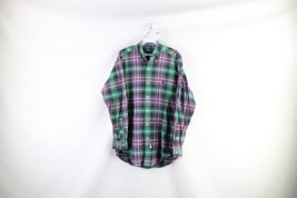 Vtg 90s Ralph Lauren Mens Small Faded Collared Long Sleeve Button Shirt Plaid - £31.54 GBP