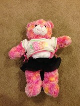 Build a Bear Pink Sherbet Plush Tie Dye Endless Hugs 18" Heart Belly Nose outfit - £7.67 GBP