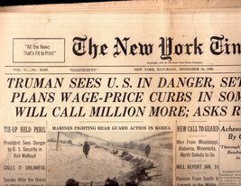 New York Times, Newspaper December 16, 1950 - $7.00