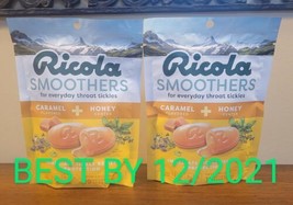 (2) Ricola SMOOTHERS 19 Count CARAMEL + HONEY Throat Tickle Relief READ ... - £21.96 GBP
