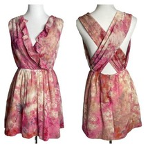 Rachel Roy Mini Dress Pink Pastel Ruffled Open Back Bon Voyage Women&#39;s S... - £30.29 GBP