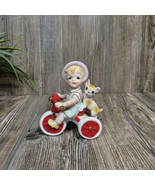 Vintage Boy on Tricycle, Riding Puppy - $58.00