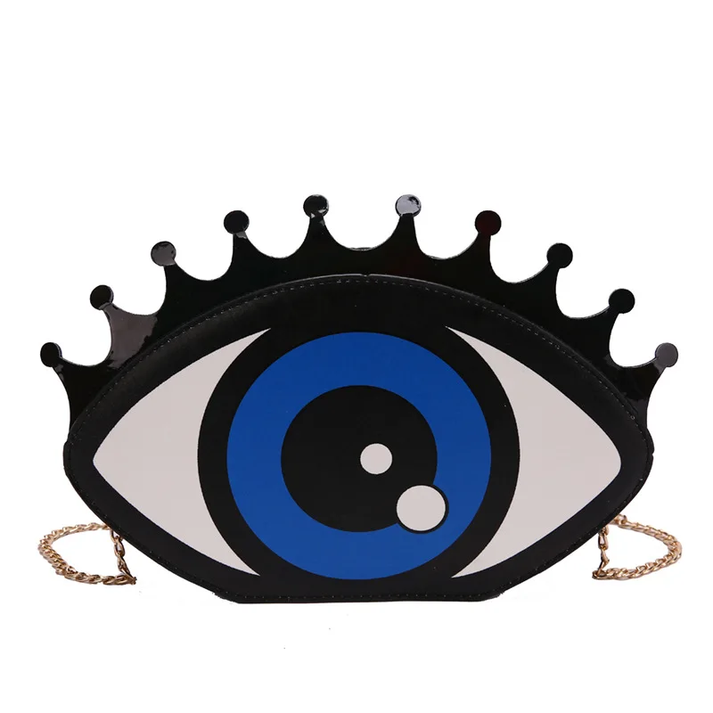 Women Small Shoulder Bag Eye Shape Fashion PU Leather Chain Bags Mini Sh... - $53.81