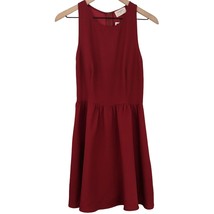 Everly red racerback exposed zipper tank skater fit flare dress small MS... - $14.99