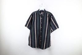 Vintage 90s Streetwear Mens XL Faded Color Block Striped Baggy Fit Button Shirt - £35.34 GBP