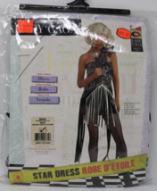 Lady Gaga Star Costume Adult Size Small Standard Black &amp; Silver Dress Only - £37.77 GBP