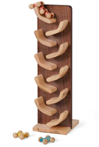 Flip Car Roller Track In Maple &amp; Walnut Finish - Amish Handmade Wood Toy - £84.83 GBP