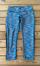 Zella women’s Patterned Rainbow Striped cropped leggings Size S Blue j6 - £11.28 GBP