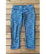 Zella women’s Patterned Rainbow Striped cropped leggings Size S Blue j6 - $14.17