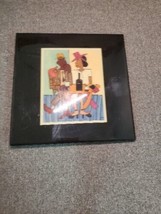 Grander Images Framed Tile Picture Cafe William H. Johnson USA EUC - $42.75
