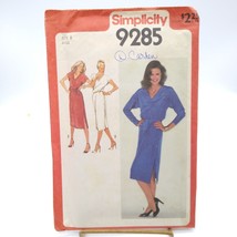 UNCUT Vintage Sewing PATTERN Simplicity 9285, Misses 1979 Pullover Dress and Tie - $8.80
