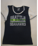 NFL Seattle Seahawks Football Blue &amp; White Shirt Womans Size L - £11.66 GBP