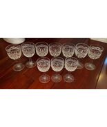 Set 10 Kusak Cut Glass Works Chantilly Lace Crystal Wine Cordial Glasses... - $29.69