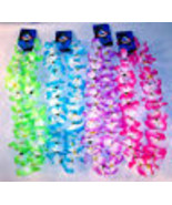 24 TWO TONE ASST COLOR HAWAIIAN FLOWER LEIS luau lei - $32.45 CAD