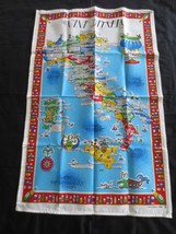 NOS WINES OF ITALY &amp; MAP 100% Pure Cotton KITCHEN TOWEL - Italian Language - £10.57 GBP