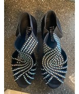 TT Dancewear Black Rhinestone Dance Shoes Ballroom Latin Salsa Women&#39;s S... - £55.13 GBP