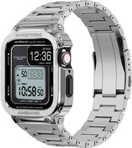 Apple Watch Rugged Stainless Steel Case Band Men 45Mm 44Mm iWatch SE 8 7... - £99.30 GBP+