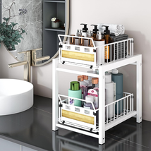 Under Sink Organizers and Storage, Double Sliding Pull Out Cabinet Organizer for - £27.12 GBP