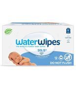 WaterWipes Plastic-Free Original Baby Wipes, 99.9% Water Based Wipes, Un... - £30.97 GBP
