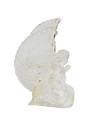 Crystal Clear Kneeling Angel Candle Holder Vintage Glass Christmas Holiday - £11.88 GBP