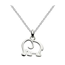 Dew Elephant Necklace of Length 18 inch on 45.7 cm Sterling Silver Chain  - $55.00