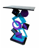 Violet Blue Table Sculpture, Accent table, Unique, Abstract, purple Table  - $753.77 CAD