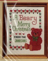Vintage Creative Circle Counted Cross Stitch Kit A Beary Merry Christmas... - $22.51