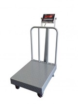 500 lb  LEGAL FOR TRADE BENCH SCALE PLATFORM BACKRAIL &amp; WHEELS - $680.00