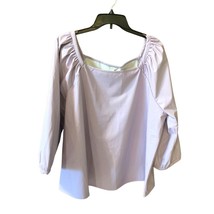 Est 1946 Womens Size 22 24 W Purple Lavender Faux Leather Shirt 3/4 Puff Sleeve - £23.38 GBP