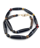 Antique Old Yemeni Agate Natural Rare pattern Banded Agate Beads 9 pieces - $149.71 CAD