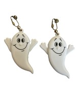 Vintage 1987 Spearhead Halloween Ghost Clip On Earrings Plastic Moveable... - £6.01 GBP