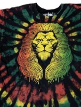 DOM The Art Rasta Tie Dye Lion  Graphic T-Shirt Size Large - $18.05