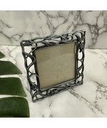 Vintage Y2k Silver Tone Floral Metal Picture Frame Square Mini Cottagecore - €18,67 EUR