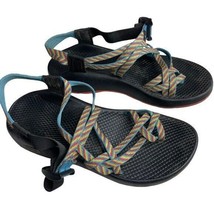 CHACO Vibram Women&#39;s Size 8 Black Sandals Strappy Toe Loop Outdoor Hiking Shoes - £22.98 GBP