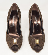 Gunmetal Vero Cuoio Womens Peep-Toe Heels Brown 38 1/2 - $59.40