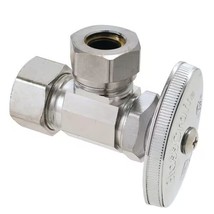 BrassCraft Multi Turn Angle Valve 1/2 Comp x 7/16, 1/2 Slip Joint Chrome... - $16.73