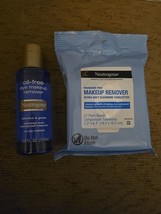 2 Pc Neutrogena Oil-Free Liquid Makeup Remover/Cleansing Towelette Wipes(Y126) - $14.90