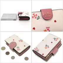 COACH Women's Folding Wallet Card Wallet Canvas Pocket (Flower White) - $68.00