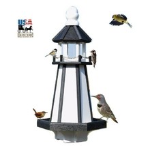 27&quot; LIGHTHOUSE BIRD FEEDER - 4½ qt Black Nautical Weatherproof Recycled ... - $299.97