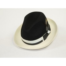 Mens Bruno Capelo Dress Hat Australian Wool Fedora Caesar CA350 Black Ivory new image 7